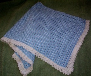 234 Blue and white blanket for baby boy
