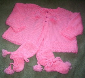 244 Jacket and matching booties for baby girl
