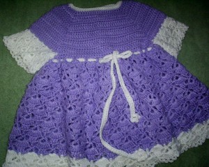 253 Purple dress with white accents for baby girl