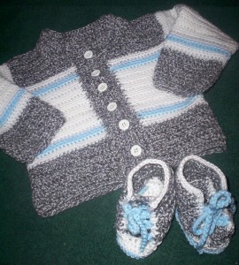 Jacket and matching booties Jacket and matching booties