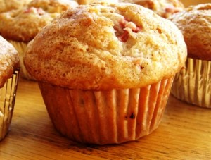 rhubarb-muffins Sugared Homemade Rhubarb Muffins