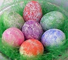 Sponge painted eggs