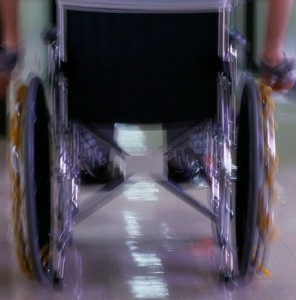 Moving Through Hallway in Wheelchair